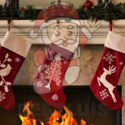 Christmas stockings: knitted reindeer pattern stocking in Florida