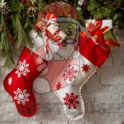 Christmas stockings: classic red and white fur-trimmed stocking in Florida